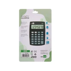 CALCULADORA LIDERPAPEL BOLSILLO XF01 8 DIGITOS PILAS COLOR NEGRO 99X64X9 MM