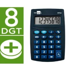 CALCULADORA LIDERPAPEL BOLSILLO XF02 8 DIGITOS PILAS COLOR AZUL 99X64X9 MM