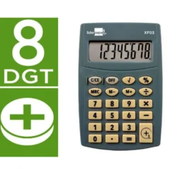 CALCULADORA LIDERPAPEL BOLSILLO XF03 8 DIGITOS PILAS COLOR GRIS 99X64X9 MM