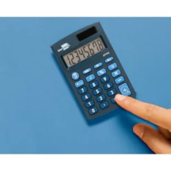 CALCULADORA LIDERPAPEL BOLSILLO XF06 8 DIGITOS SOLAR Y PILAS COLOR AZUL 98X62X8 MM