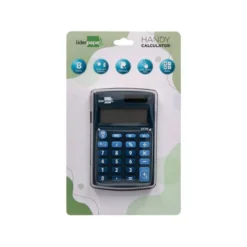CALCULADORA LIDERPAPEL BOLSILLO XF06 8 DIGITOS SOLAR Y PILAS COLOR AZUL 98X62X8 MM
