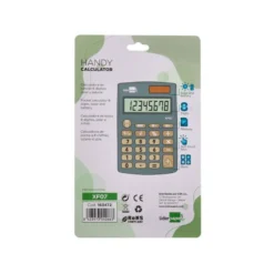 CALCULADORA LIDERPAPEL BOLSILLO XF07 8 DIGITOS SOLAR Y PILAS COLOR GRIS 98X62X8 MM