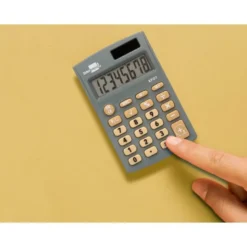 CALCULADORA LIDERPAPEL BOLSILLO XF07 8 DIGITOS SOLAR Y PILAS COLOR GRIS 98X62X8 MM
