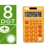 CALCULADORA LIDERPAPEL BOLSILLO XF10 8 DIGITOS SOLAR Y PILAS COLOR NARANJA 115X65X8 MM