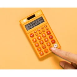 CALCULADORA LIDERPAPEL BOLSILLO XF10 8 DIGITOS SOLAR Y PILAS COLOR NARANJA 115X65X8 MM