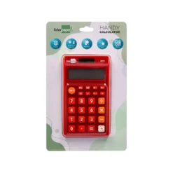 CALCULADORA LIDERPAPEL BOLSILLO XF11 8 DIGITOS SOLAR Y PILAS COLOR ROJO 115X65X8 MM