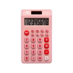 CALCULADORA LIDERPAPEL BOLSILLO XF12 8 DIGITOS SOLAR Y PILAS COLOR ROSA 115X65X8 MM