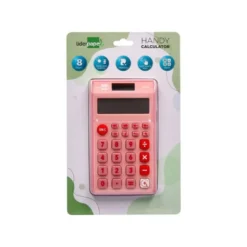 CALCULADORA LIDERPAPEL BOLSILLO XF12 8 DIGITOS SOLAR Y PILAS COLOR ROSA 115X65X8 MM