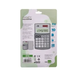 CALCULADORA LIDERPAPEL BOLSILLO XF15 10 DIGITOS CON TAPA SOLAR Y PILAS COLOR GRIS 123X75X12 MM