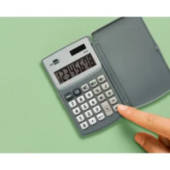 CALCULADORA LIDERPAPEL BOLSILLO XF15 10 DIGITOS CON TAPA SOLAR Y PILAS COLOR GRIS 123X75X12 MM