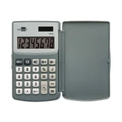 CALCULADORA LIDERPAPEL BOLSILLO XF15 10 DIGITOS CON TAPA SOLAR Y PILAS COLOR GRIS 123X75X12 MM