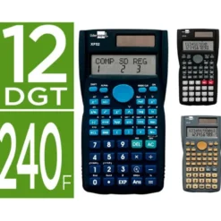 CALCULADORA LIDERPAPEL CIENTIF ICA XF35 240 FUNCIONES CON TAPA SOLAR Y PILAS EXPOSITOR DE 10 UNIDADES COLORES SURTIDOS