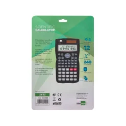 CALCULADORA LIDERPAPEL CIENTIFICA XF33 12 DIGITOS 240 FUNCIONES CON TAPA SOLAR Y PILAS COLOR NEGRO 156X85X20