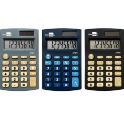 CALCULADORA LIDERPAPEL EXPOSITOR 16 UNIDADES COLORES BOLSILLO XF08 8 DIGITOS SOLAR Y PILAS 98X62X8 MM