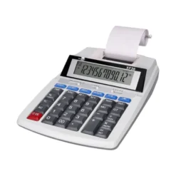 CALCULADORA LIDERPAPEL IMPRESORA PANTALLA PAPEL 58 MM 12 DIGITOS IMPRESION BICOLOR BLANCA 235X155X62 MM