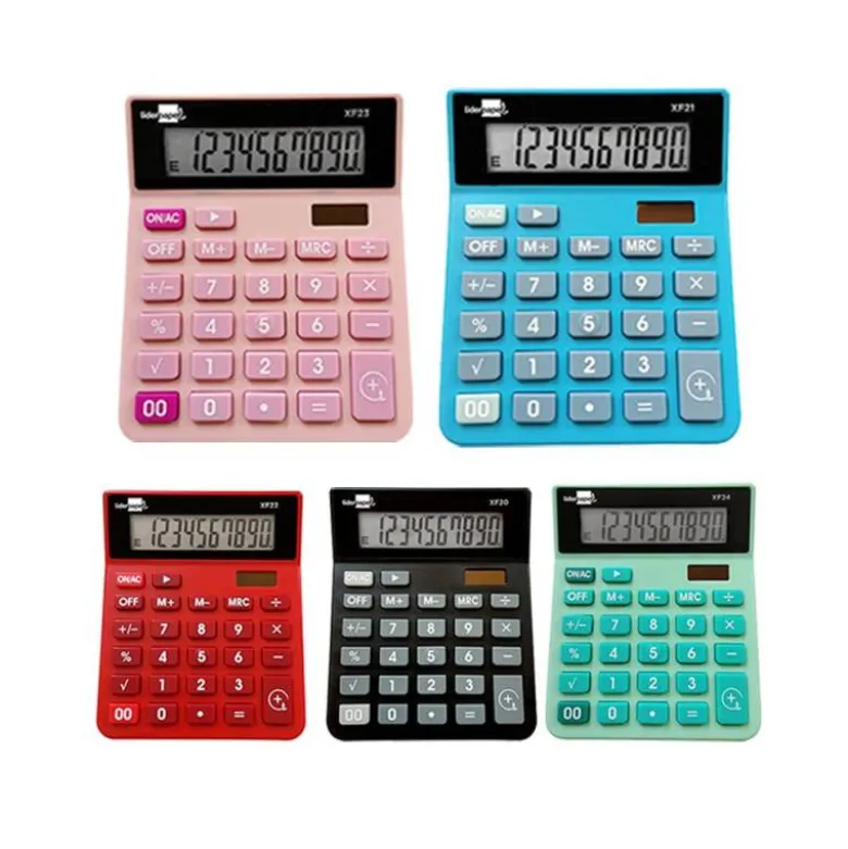 CALCULADORA LIDERPAPEL SOBREMESA XF25 10 DIGITOS SOLAR Y PILAS 127X105X24 MM EXPOSITOR DE 10 UNIDADES