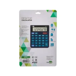 CALCULADORA LIDERPAPEL SOBREMESA XF17 8 DIGITOS SOLAR Y PILAS COLOR AZUL 127X105X24 MM