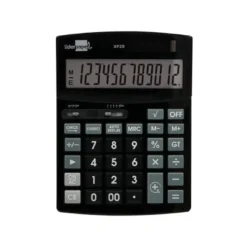 CALCULADORA LIDERPAPEL SOBREMESA XF29 12 DIGITOS SOLAR Y PILAS COLOR NEGRO 190X140X30 MM