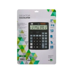 CALCULADORA LIDERPAPEL SOBREMESA XF29 12 DIGITOS SOLAR Y PILAS COLOR NEGRO 190X140X30 MM