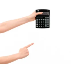 CALCULADORA LIDERPAPEL SOBREMESA XF29 12 DIGITOS SOLAR Y PILAS COLOR NEGRO 190X140X30 MM
