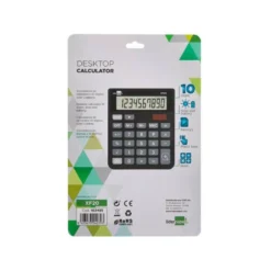 CALCULADORA LIDERPAPEL SOBREMESA XF20 10 DIGITOS SOLAR Y PILAS COLOR NEGRO 127X105X24 MM