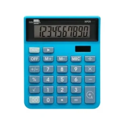 CALCULADORA LIDERPAPEL SOBREMESA XF21 10 DIGITOS SOLAR Y PILAS COLOR AZUL 127X105X24 MM