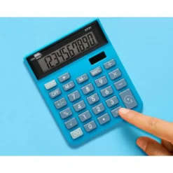 CALCULADORA LIDERPAPEL SOBREMESA XF21 10 DIGITOS SOLAR Y PILAS COLOR AZUL 127X105X24 MM