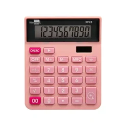 CALCULADORA LIDERPAPEL SOBREMESA XF23 10 DIGITOS SOLAR Y PILAS COLOR ROSA 127X105X24 MM