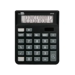 CALCULADORA LIDERPAPEL SOBREMESA XF26 12 DIGITOS SOLAR Y PILAS 127X105X24 MM COLOR NEGRO