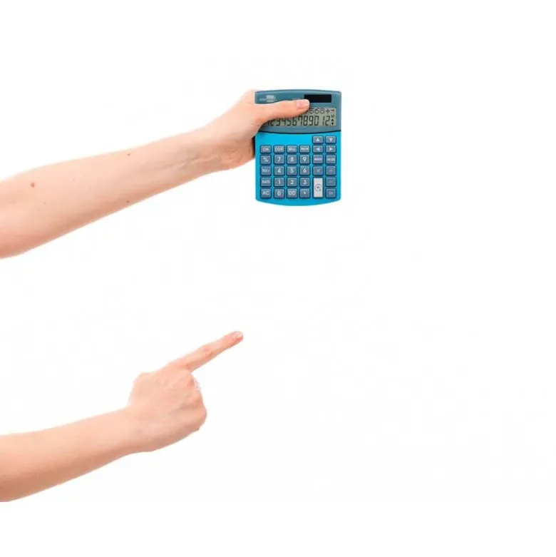 CALCULADORA LIDERPAPEL SOBREMESA XF28 12 DIGITOS DOBLE LINEA COSTES VENTAS MARGEN Y TASAS SOLAR Y PILAS