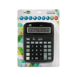CALCULADORA LIDERPAPEL SOBREMESA XF39 12 DIGITOS SOLAR Y PILAS COLOR NEGRO 190X140X32 MM 40% PLASTICO