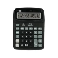CALCULADORA LIDERPAPEL SOBREMESA XF39 12 DIGITOS SOLAR Y PILAS COLOR NEGRO 190X140X32 MM 40% PLASTICO
