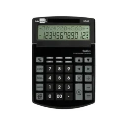 CALCULADORA LIDERPAPEL SOBREMESA XF40 12 DIGITOS DOS LINEAS SOLAR Y PILAS NEGRO 175X120X30 MM 40% PLASTICO