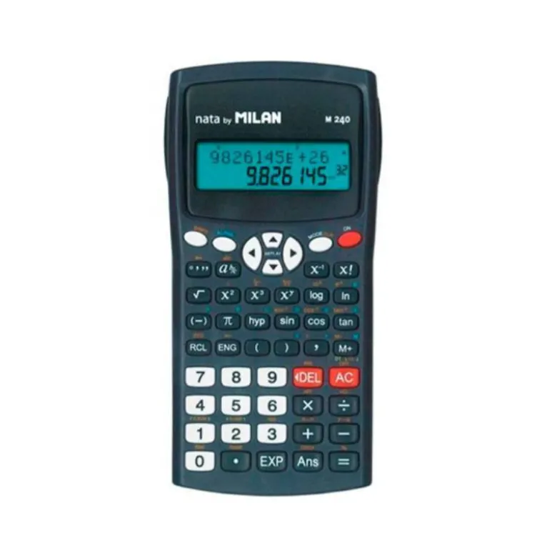 CALCULADORA MILAN CIENTIFICA M240 BLACK 2 LINEAS 240 FUNCIONES 10+2 DIGITOS COLOR NEGRA CON TAPA COLOR GRIS