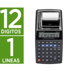 CALCULADORA Q-CONNECT IMPRESORA PANTALLA PAPEL KF11213 12 DIGITOS NEGRA