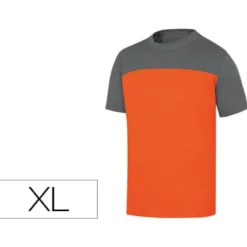 Camiseta manga corta Deltaplus de color Naranja y Gris Talla XL
