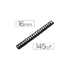 Canutillo plastico Marca Q-connect Redondo 16 MM Negro