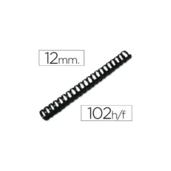 Canutillo plastico Marca Q-connect Redondo 12 MM Negro