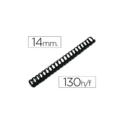 Canutillo plastico Marca Q-connect Redondo 14 MM Negro