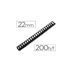 Canutillo plastico Marca Q-connect Redondo 22 MM Negro