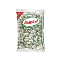 Caramelos halls respiral sabor menta eucalipto bolsa de 1 kg.