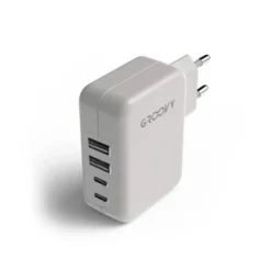 CARGADOR DE PARED GROOVY 4 USB COLOR BLANCO