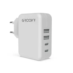 CARGADOR DE PARED GROOVY 4 USB COLOR BLANCO