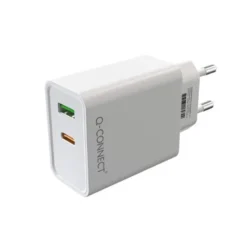 CARGADOR DE PARED USB-A Y USB-C Q-CONNECT 20 W BLANCO