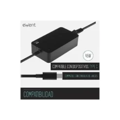 CARGADOR EWENT PARA PORTATIL USB TYPE-C 100-240V 45W
