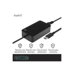 CARGADOR EWENT PARA PORTATIL USB TYPE-C 100-240V 45W