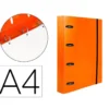 CARPETA 4 ANILLAS 25 MM LIDERPAPEL DIN A4 COLOR NARANJA POLIPROPILENO