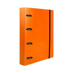 CARPETA 4 ANILLAS 25 MM LIDERPAPEL DIN A4 COLOR NARANJA POLIPROPILENO