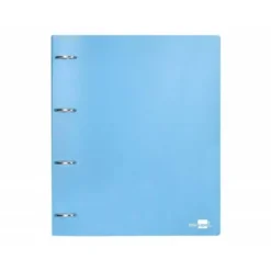 CARPETA 4 ANILLAS 40 MM LIDERPAPEL DIN A4 COLOR AZUL POLIPROPILENO