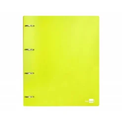 CARPETA 4 ANILLAS 40 MM LIDERPAPEL DIN A4 COLOR AMARILLO POLIPROPILENO